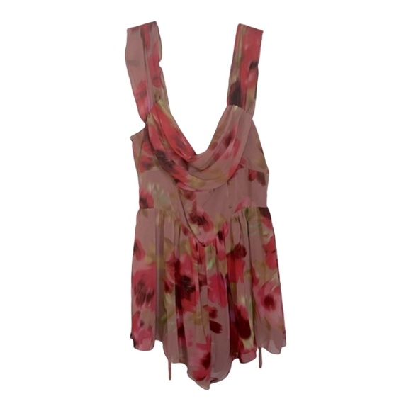 ASOS Floral Cowl Neck Corset Mini Romper - Picture 1 of 3